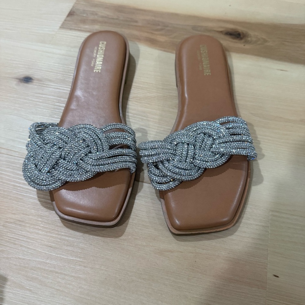 Elegant Silver Beaded Sandals